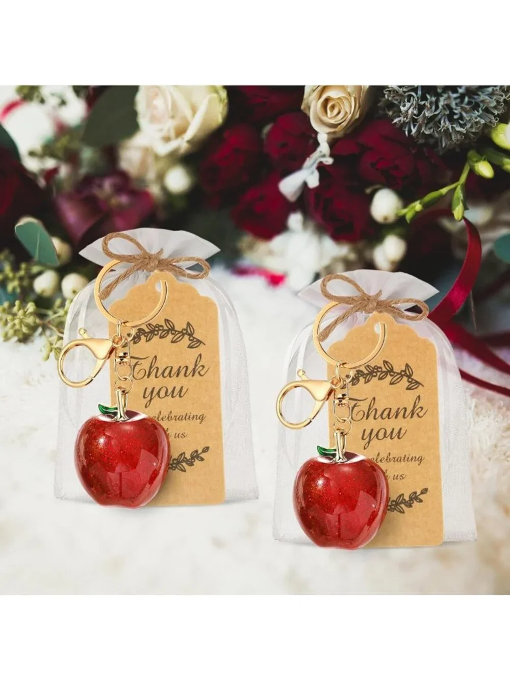 12 Set Keychain Party Favors - Teacher Appreciation Gifts, Wedding & Baby Shower